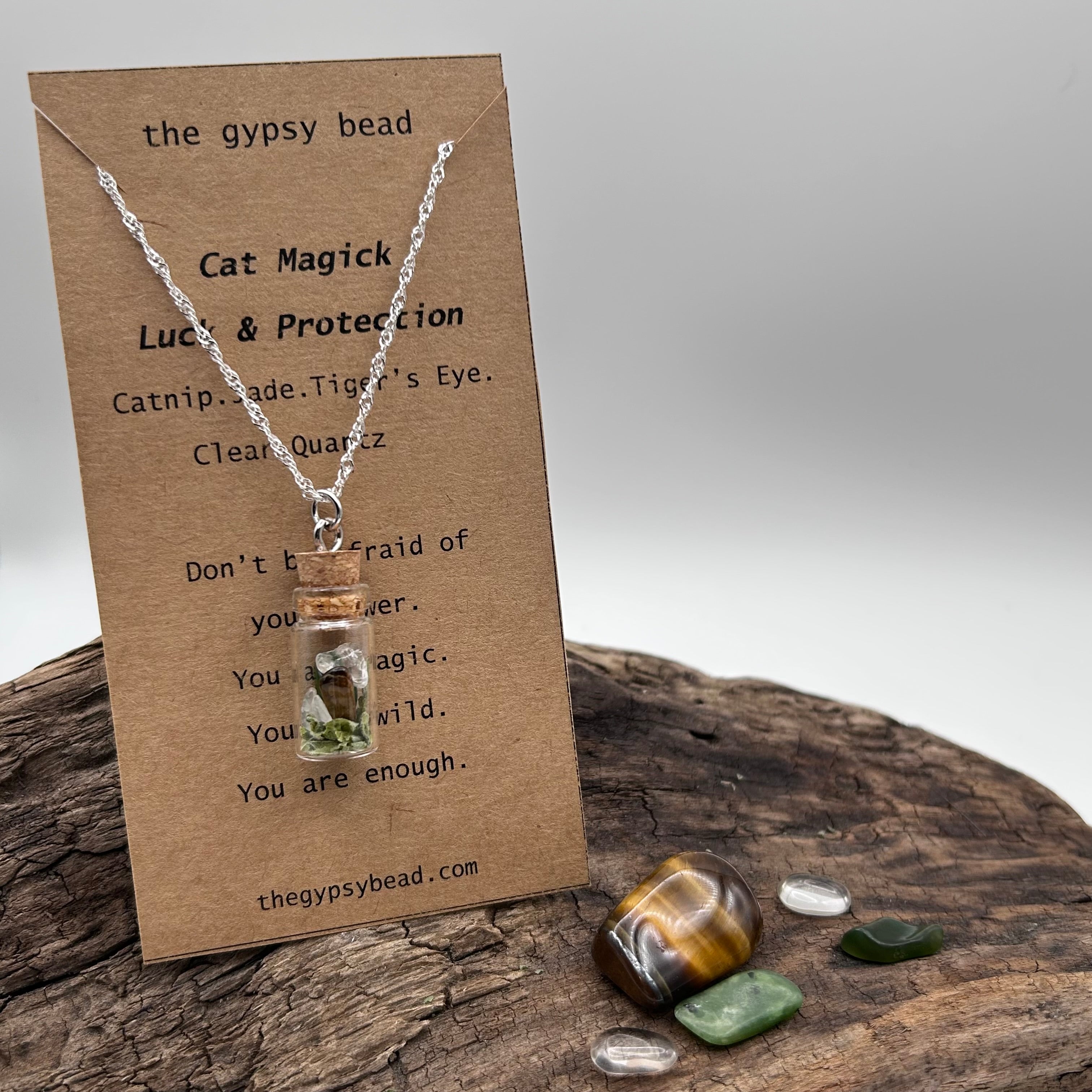 Cat Magick: Luck & Protection Spell Bottle Necklace