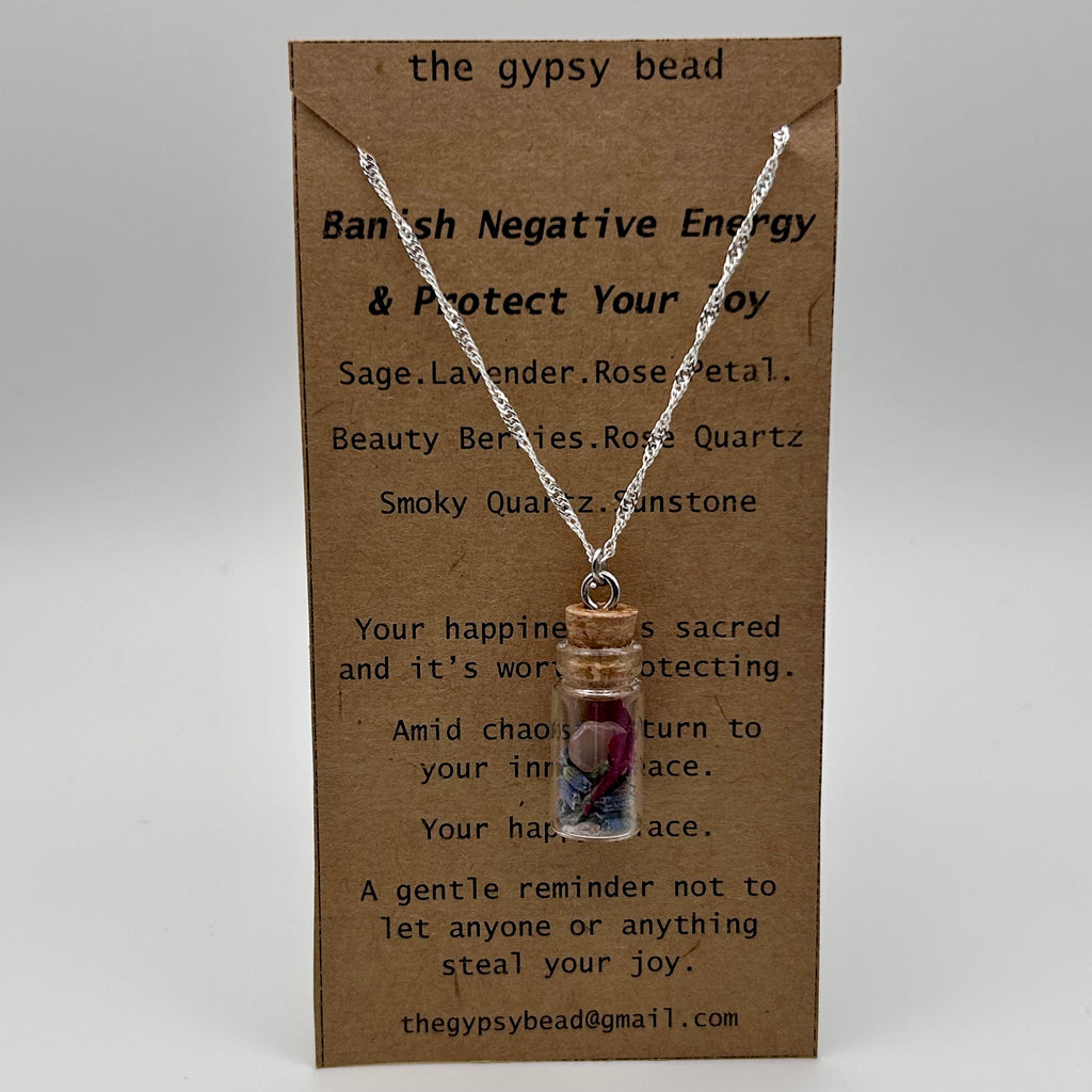 Banish Negative Energy & Protect Your Joy Spell Bottle Necklace