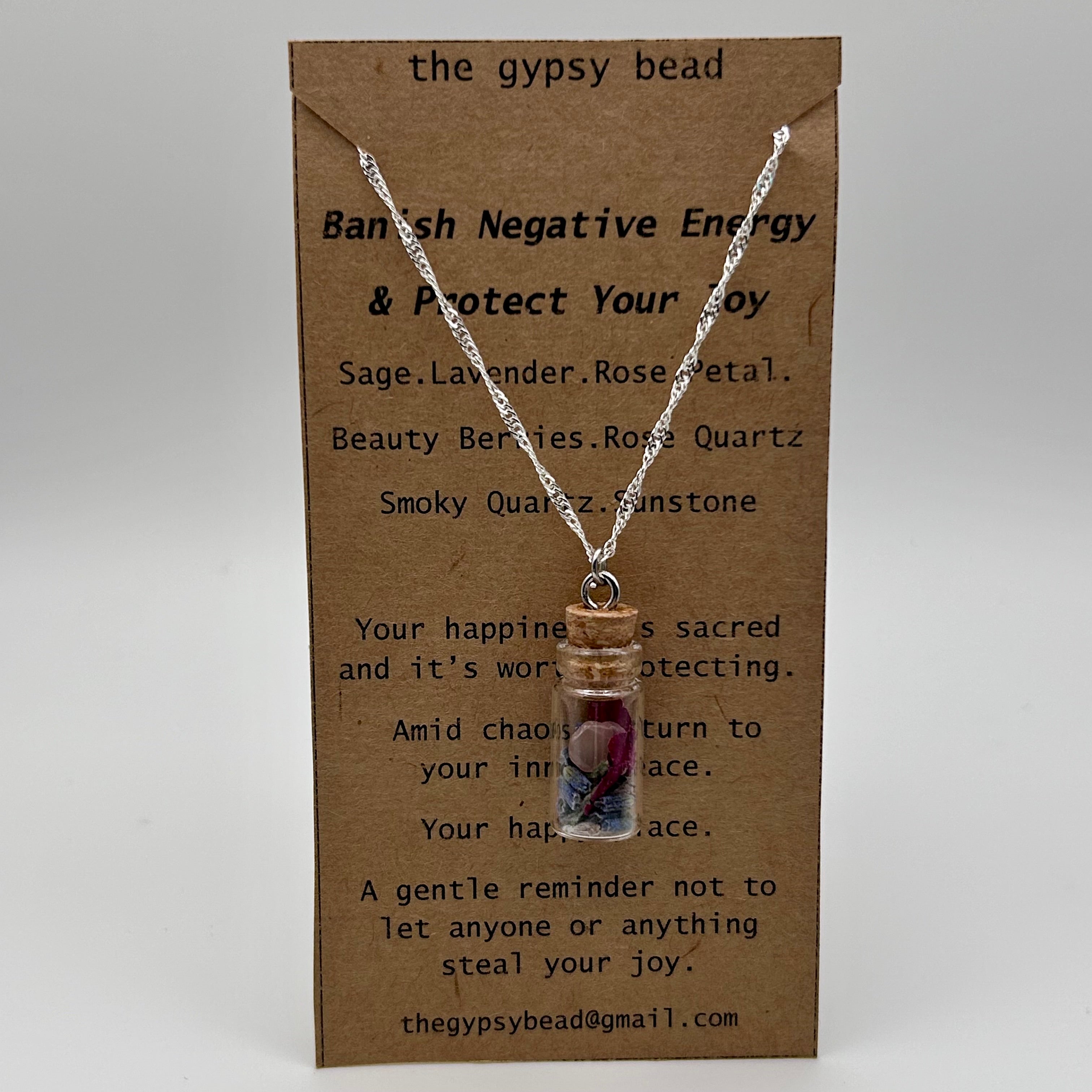 Banish Negative Energy & Protect Your Joy Spell Bottle Necklace