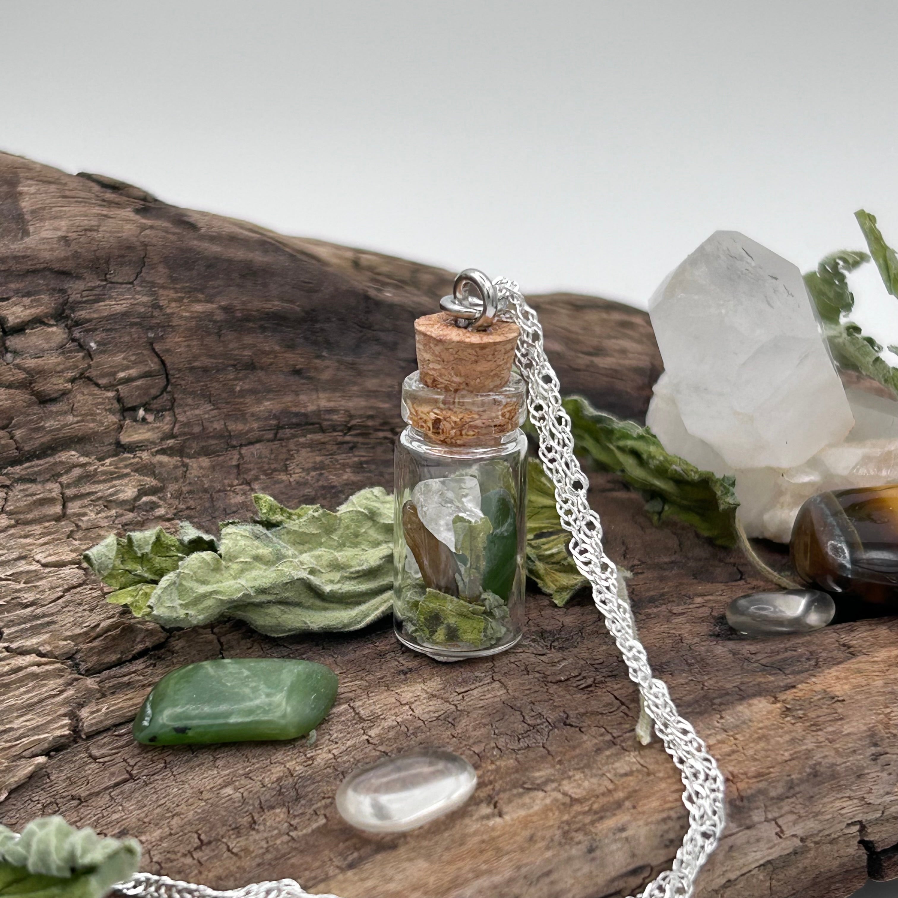 Cat Magick: Luck & Protection Spell Bottle Necklace