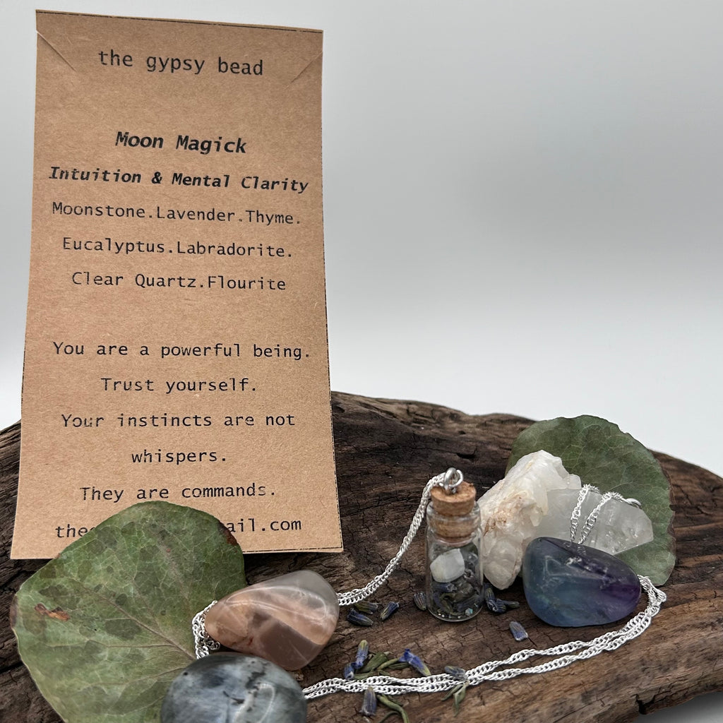 Moon Magick: Intuition & Mental Clarity Spell Bottle Necklace
