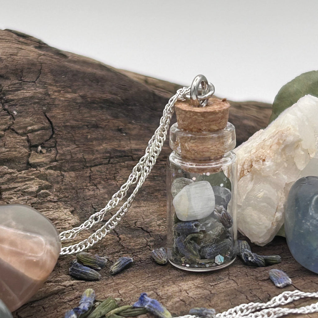 Moon Magick: Intuition & Mental Clarity Spell Bottle Necklace