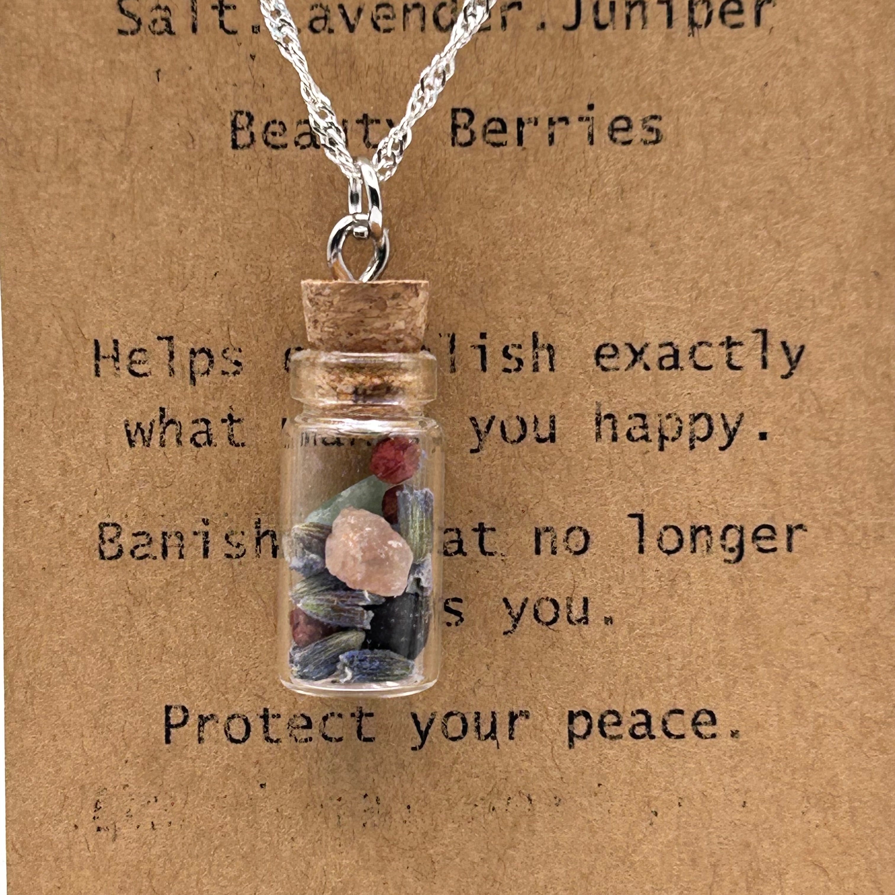Emotional Well-Being & Happiness Spell Bottle Necklace