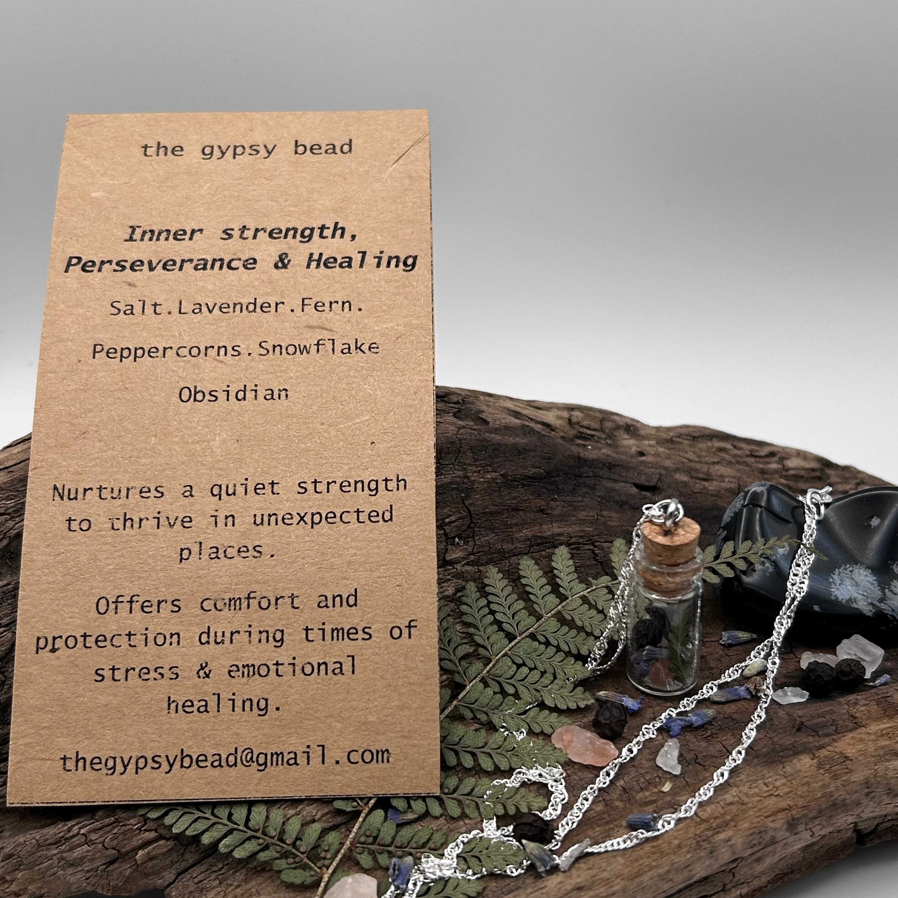 Inner Strength, Perseverance & Healing Spell Bottle Necklace