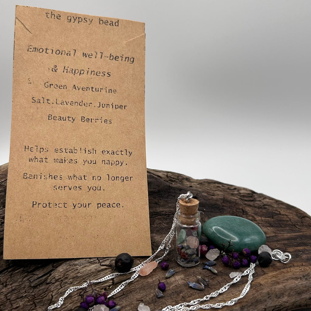 Emotional Well-Being & Happiness Spell Bottle Necklace
