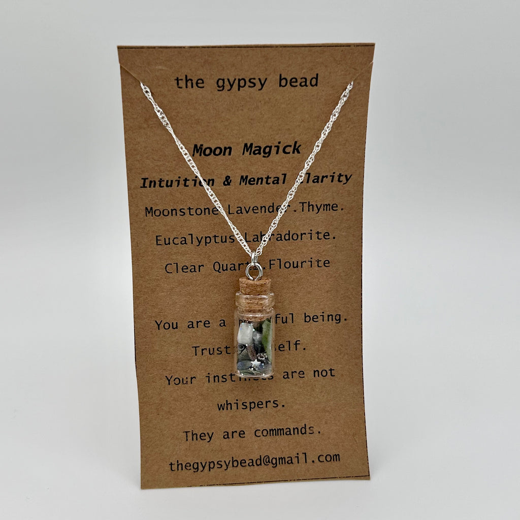 Moon Magick: Intuition & Mental Clarity Spell Bottle Necklace