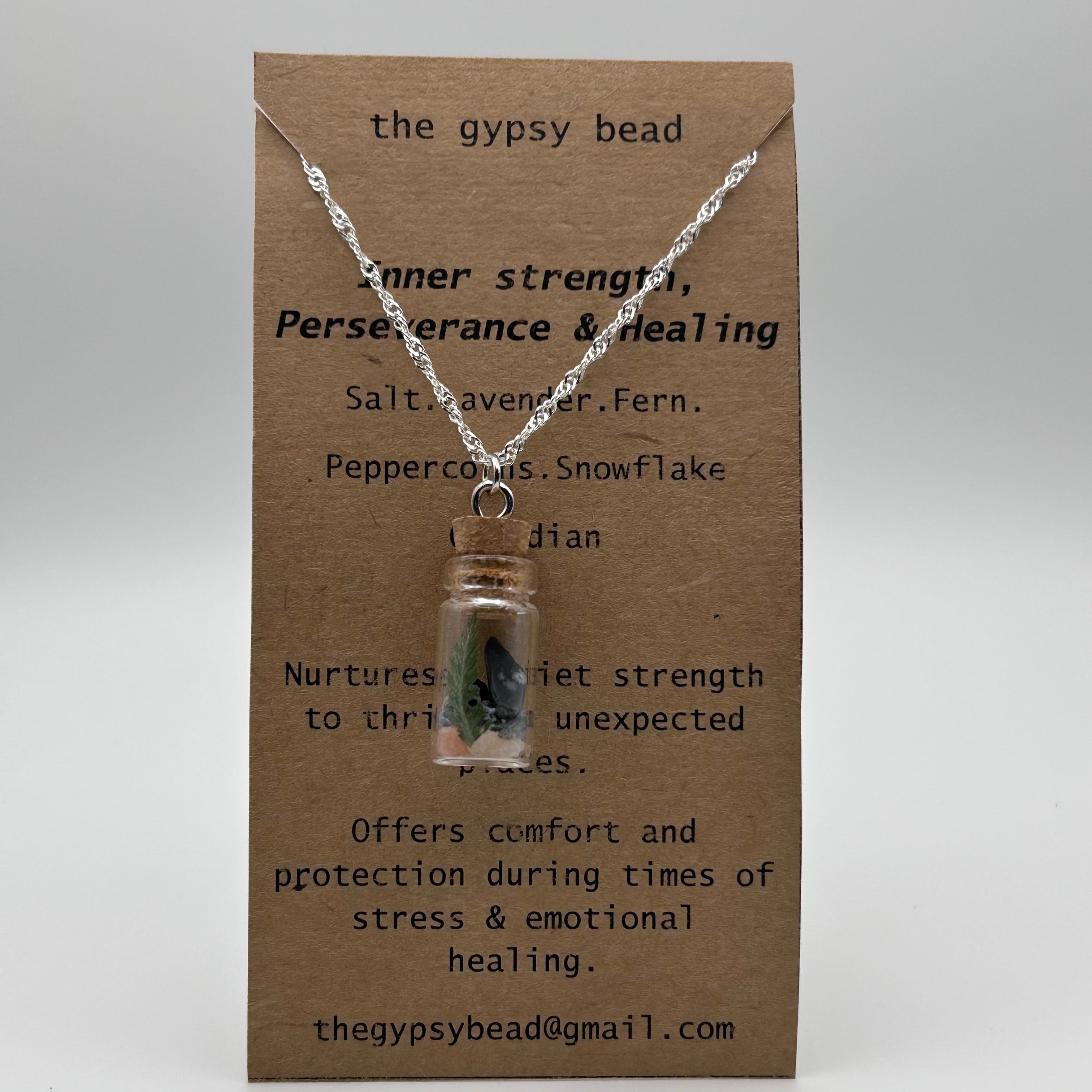 Inner Strength, Perseverance & Healing Spell Bottle Necklace