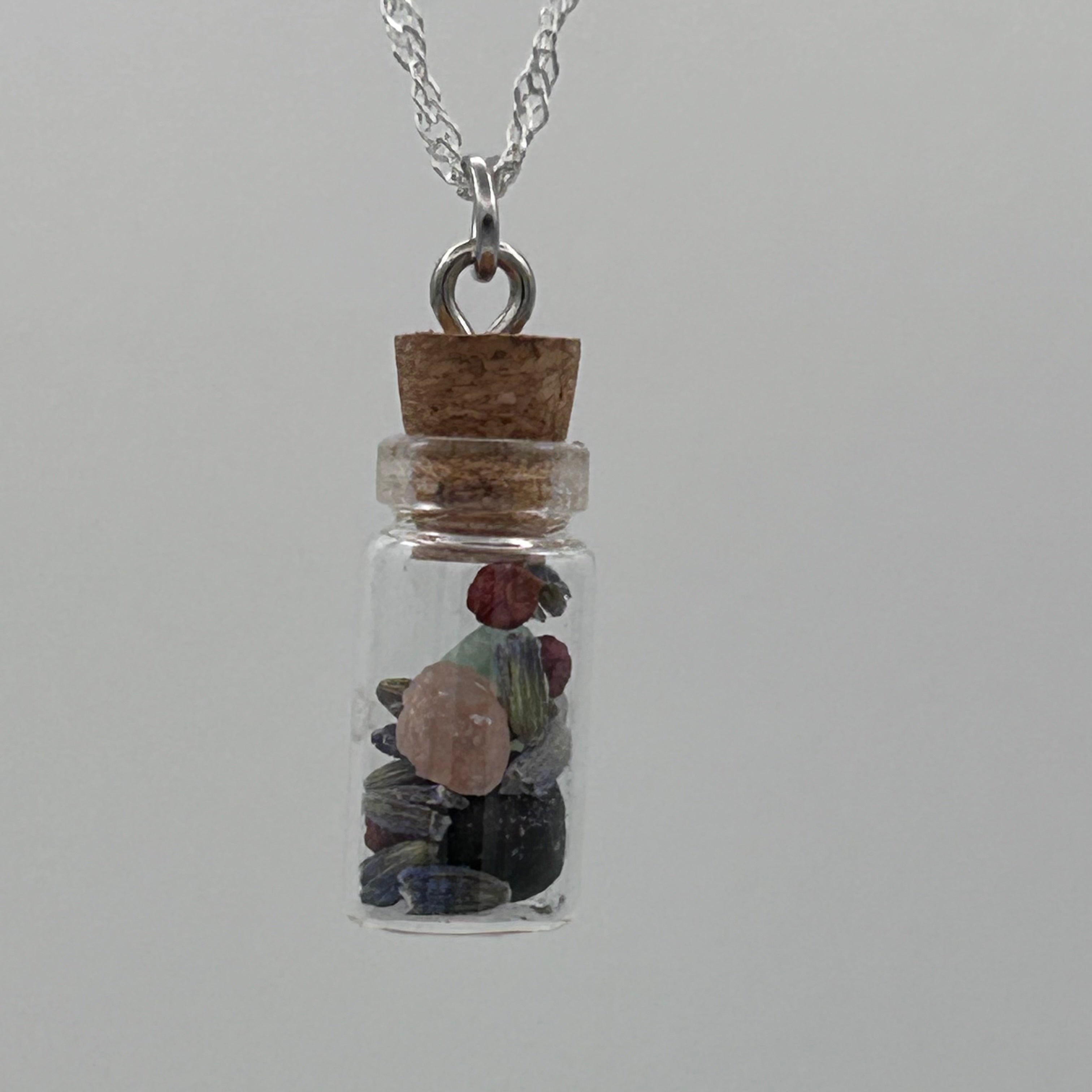 Emotional Well-Being & Happiness Spell Bottle Necklace