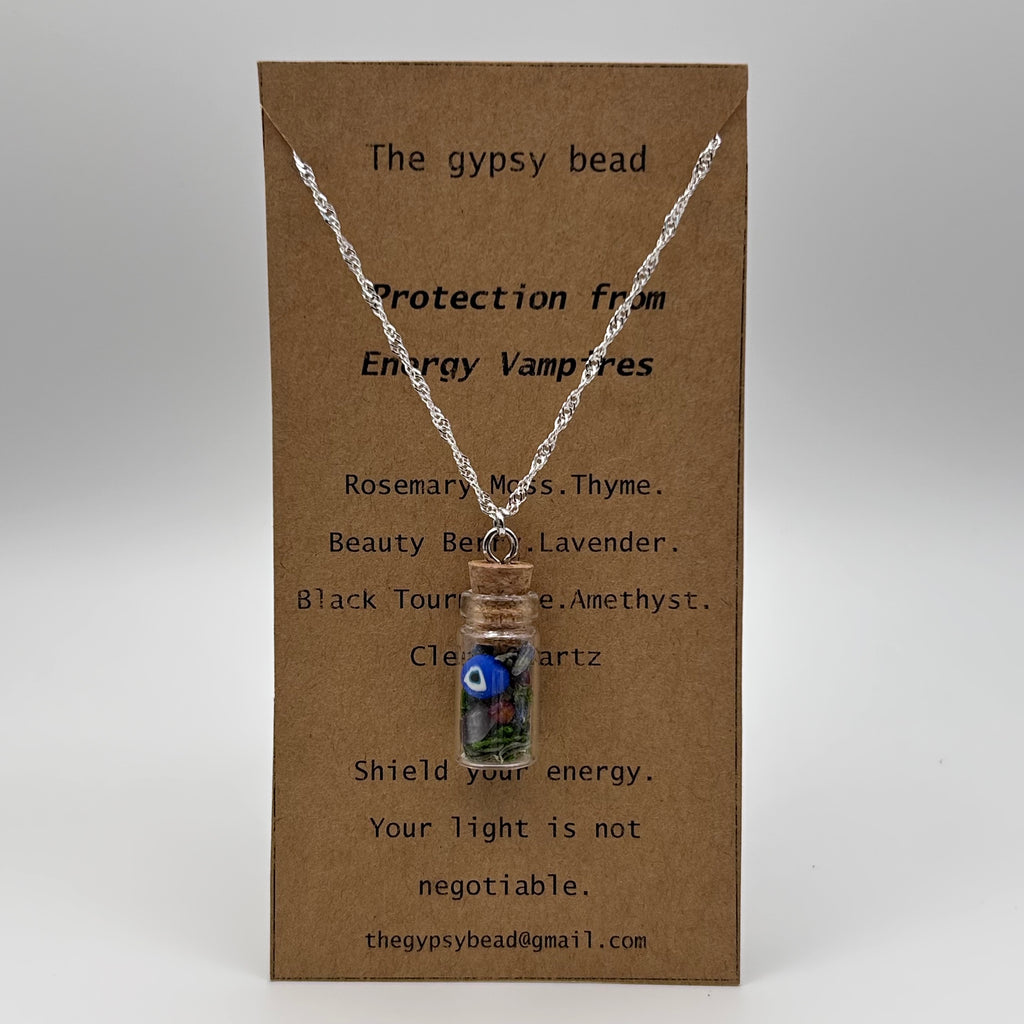 Protection from Energy Vampires Spell Bottle Necklace