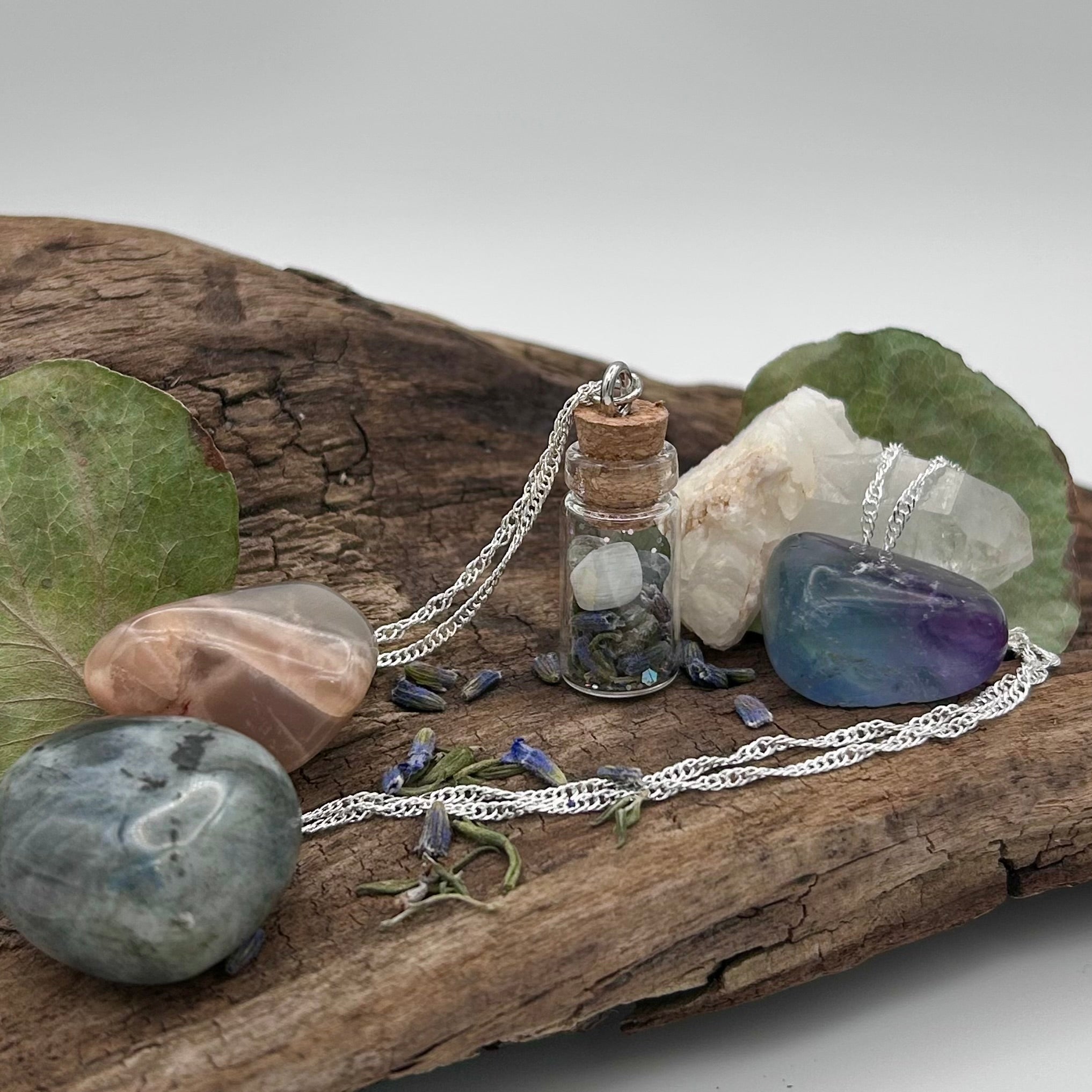 Moon Magick: Intuition & Mental Clarity Spell Bottle Necklace