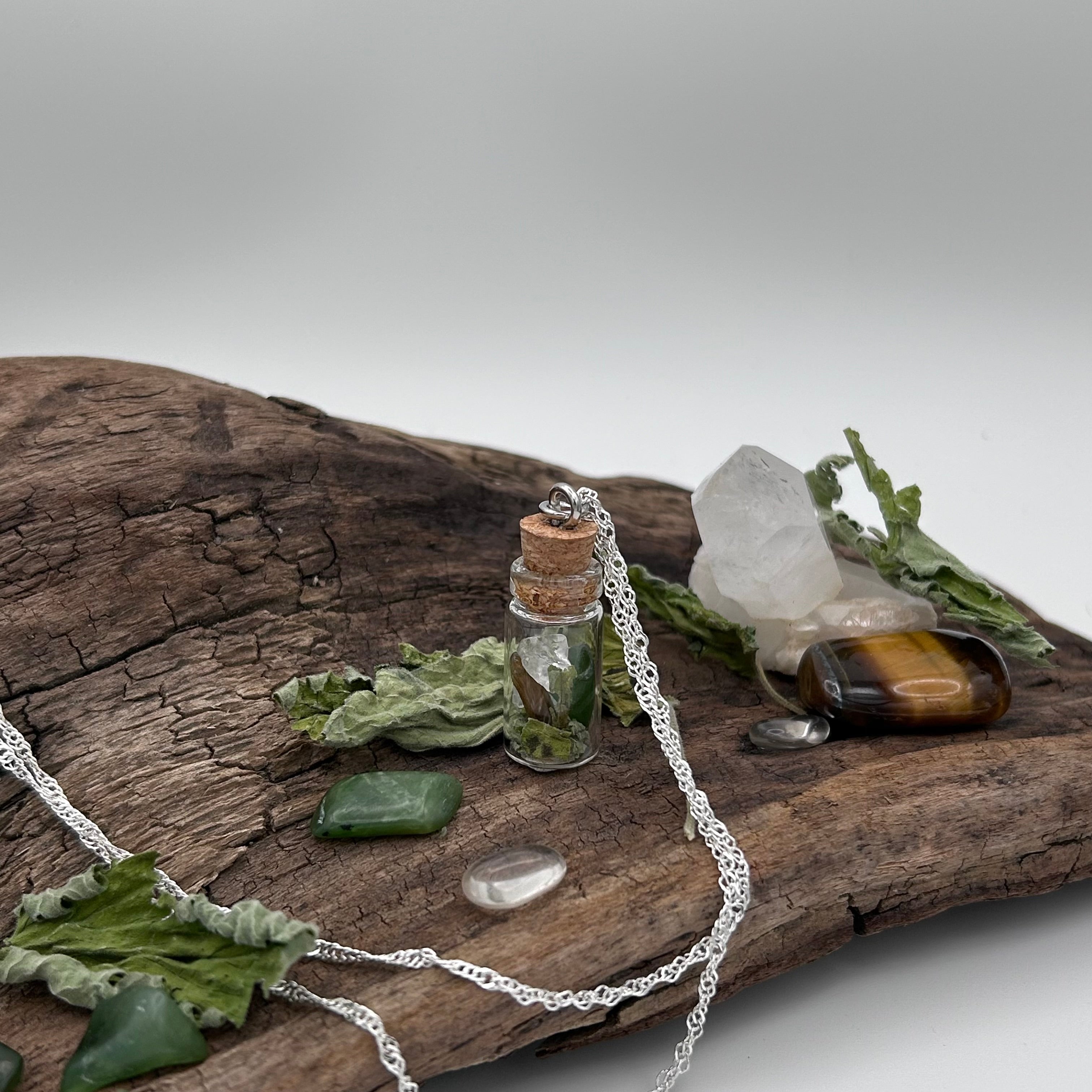Cat Magick: Luck & Protection Spell Bottle Necklace