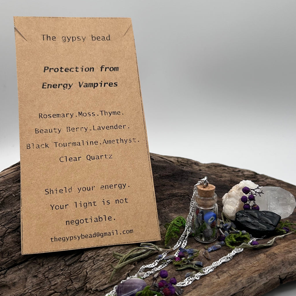 Protection from Energy Vampires Spell Bottle Necklace