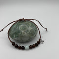 Green Moonstone & Wood Bead Bracelet