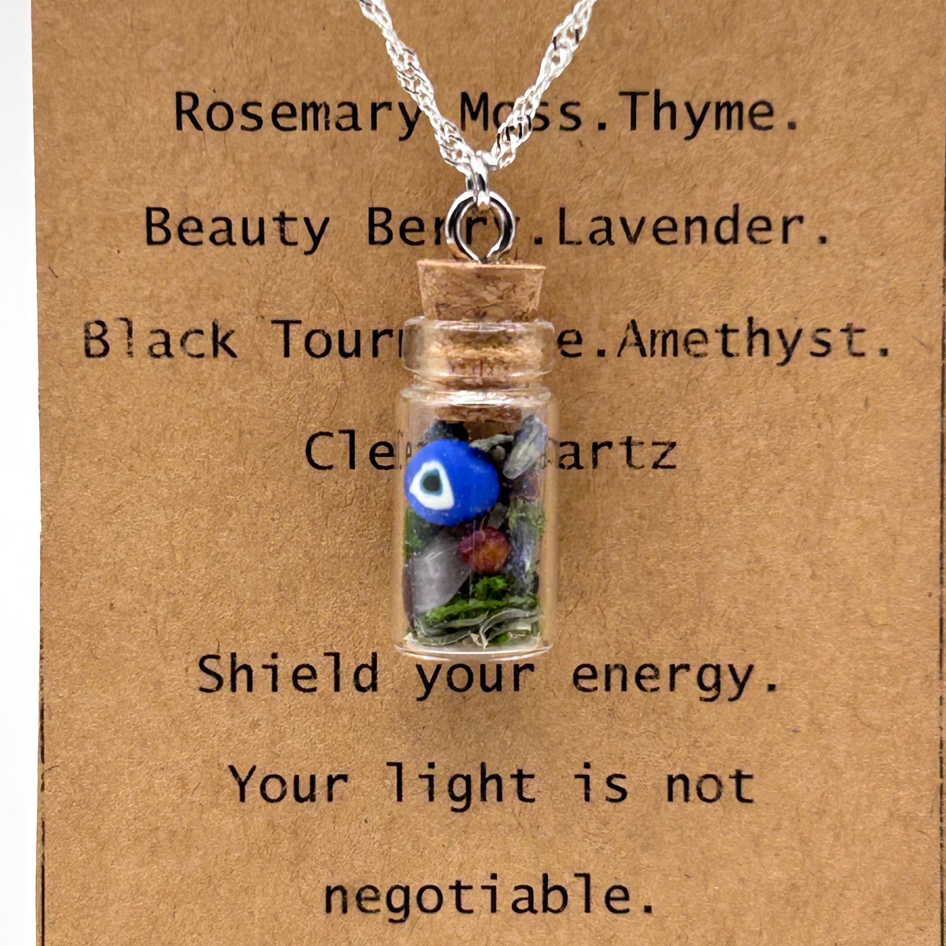 Protection from Energy Vampires Spell Bottle Necklace