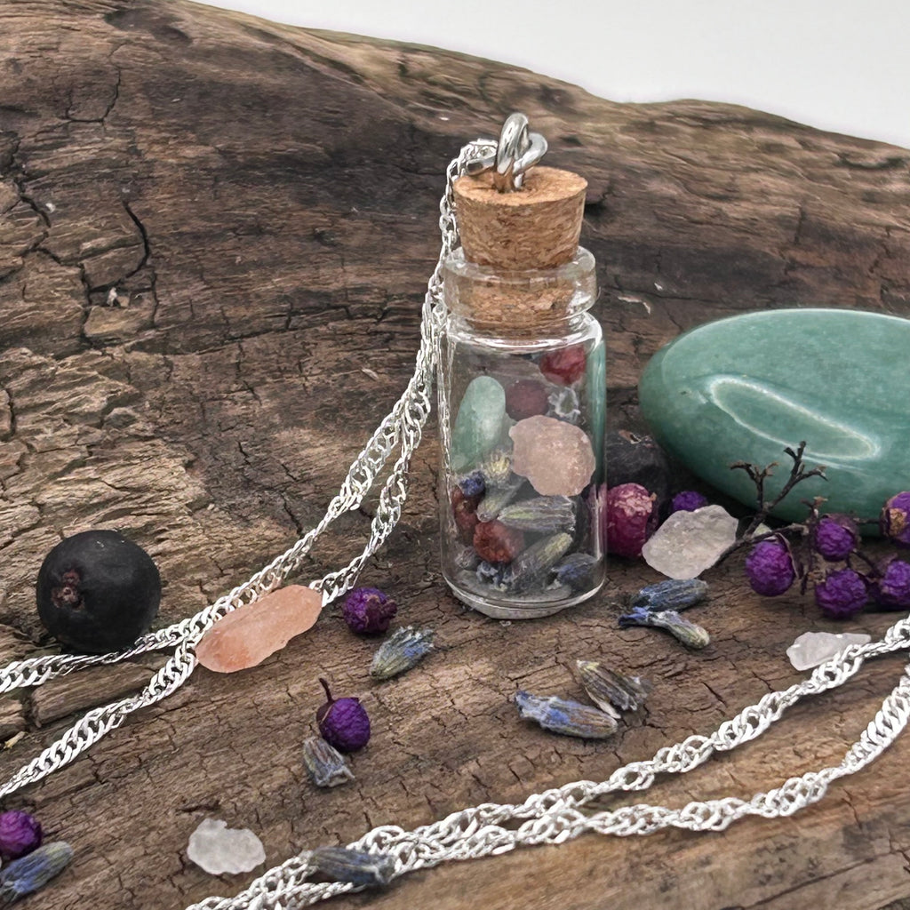 Emotional Well-Being & Happiness Spell Bottle Necklace