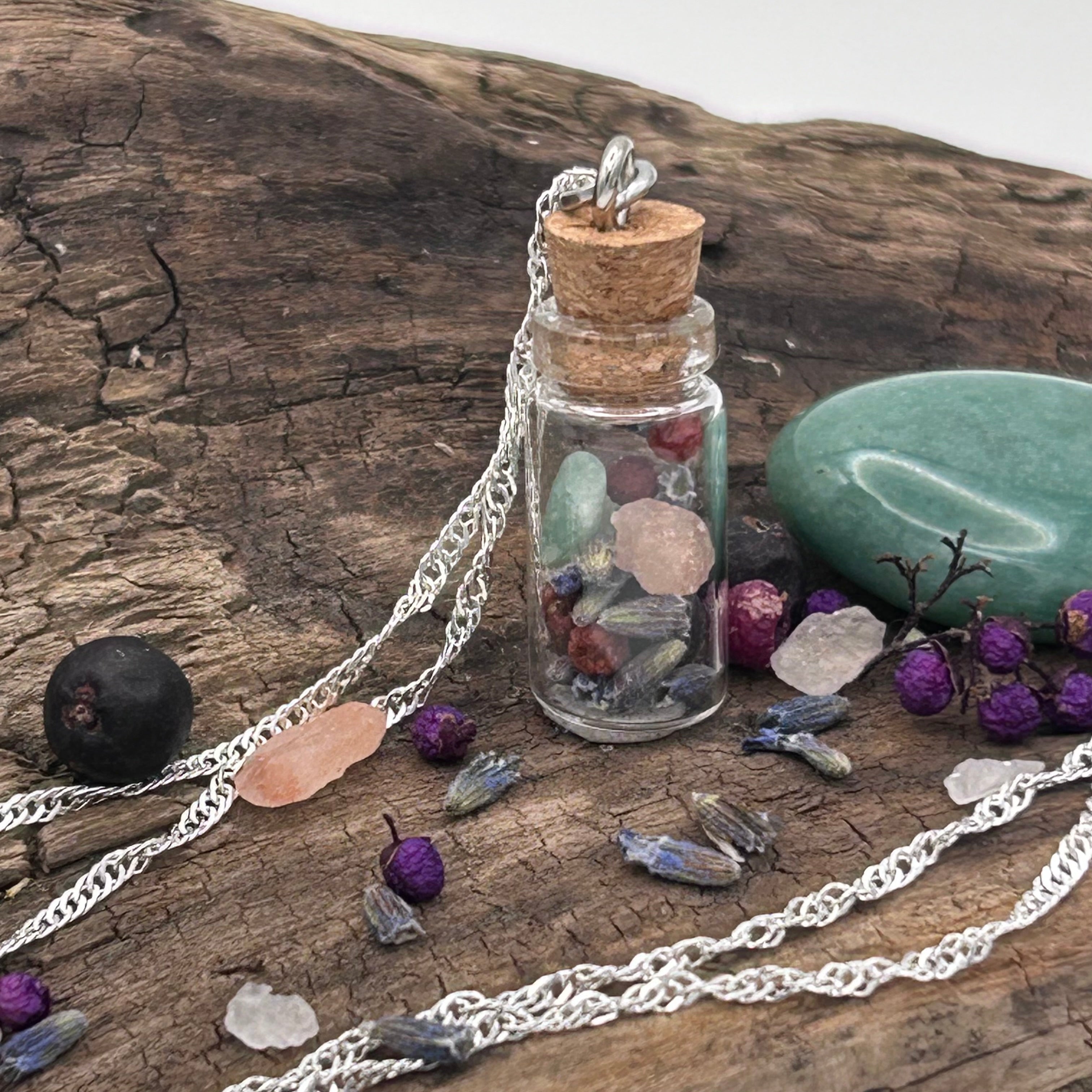Emotional Well-Being & Happiness Spell Bottle Necklace
