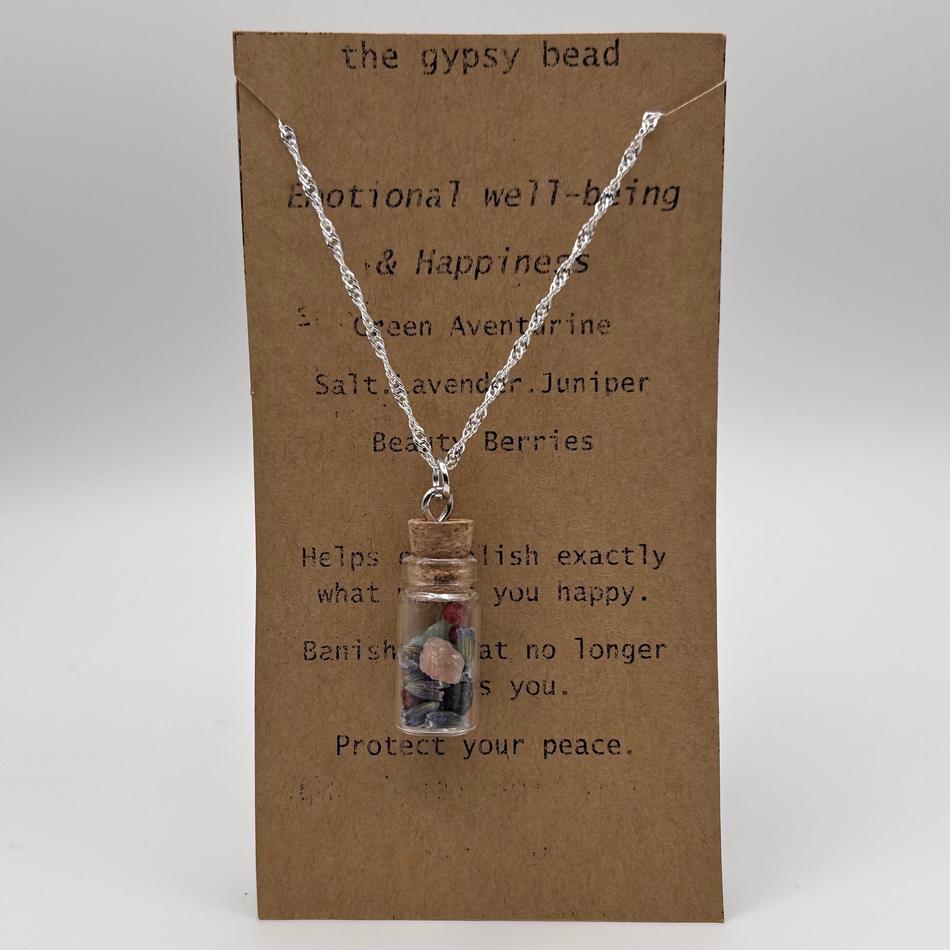 Emotional Well-Being & Happiness Spell Bottle Necklace
