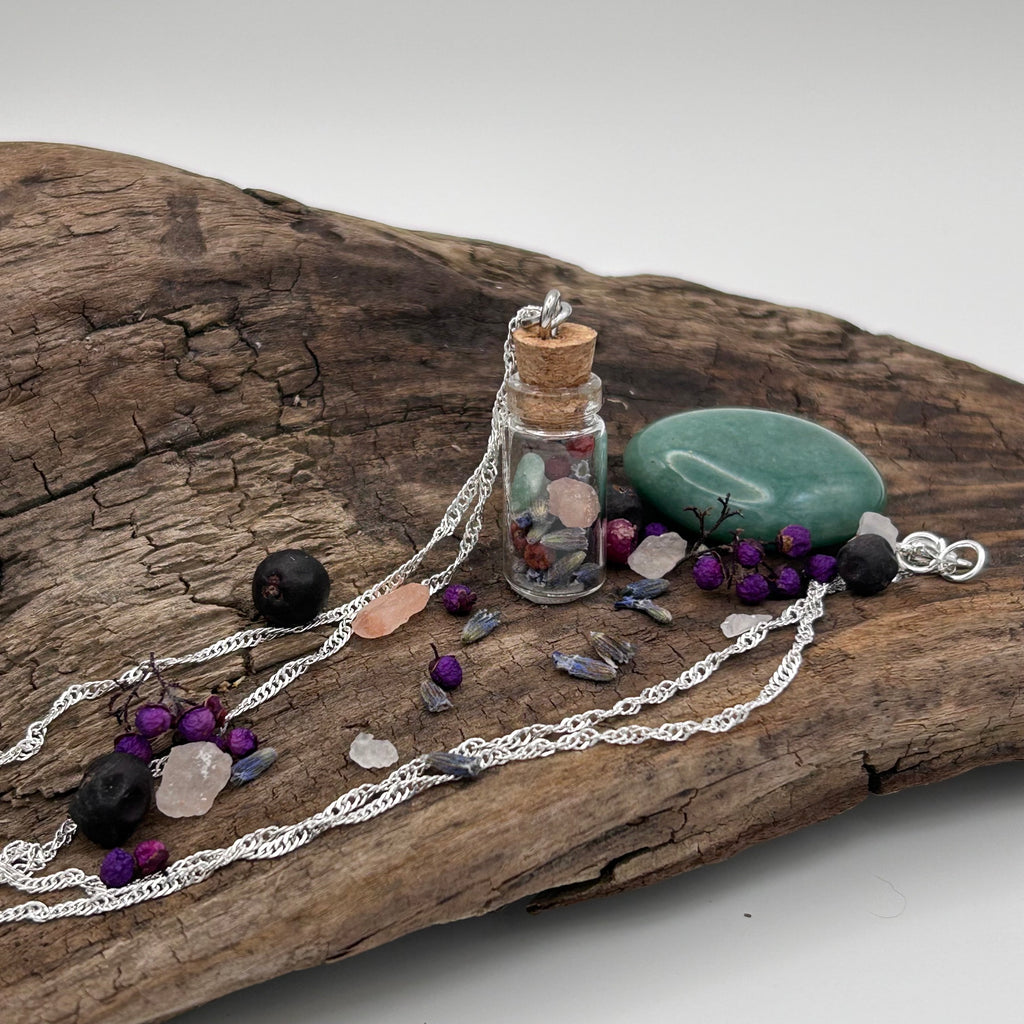 Emotional Well-Being & Happiness Spell Bottle Necklace