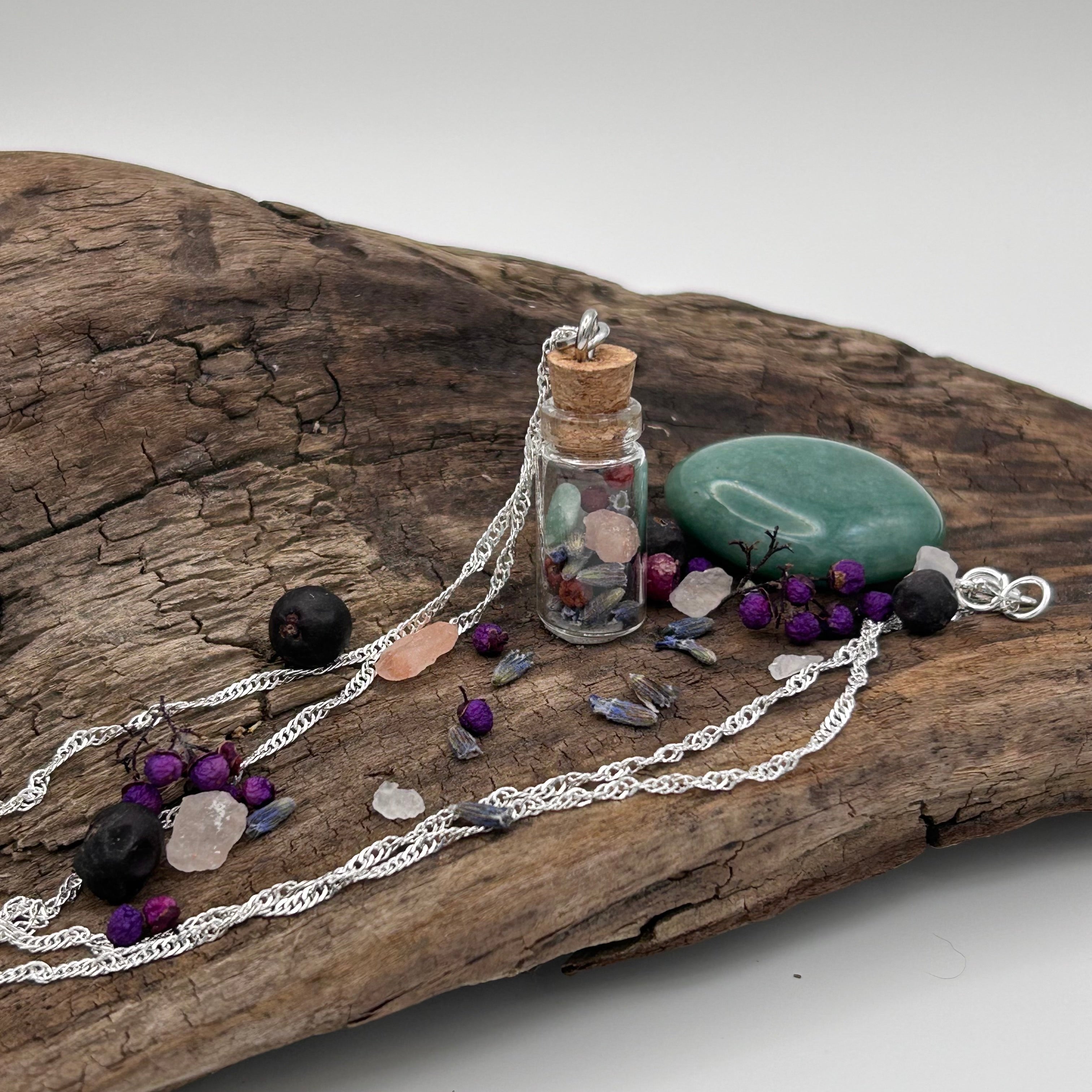 Emotional Well-Being & Happiness Spell Bottle Necklace
