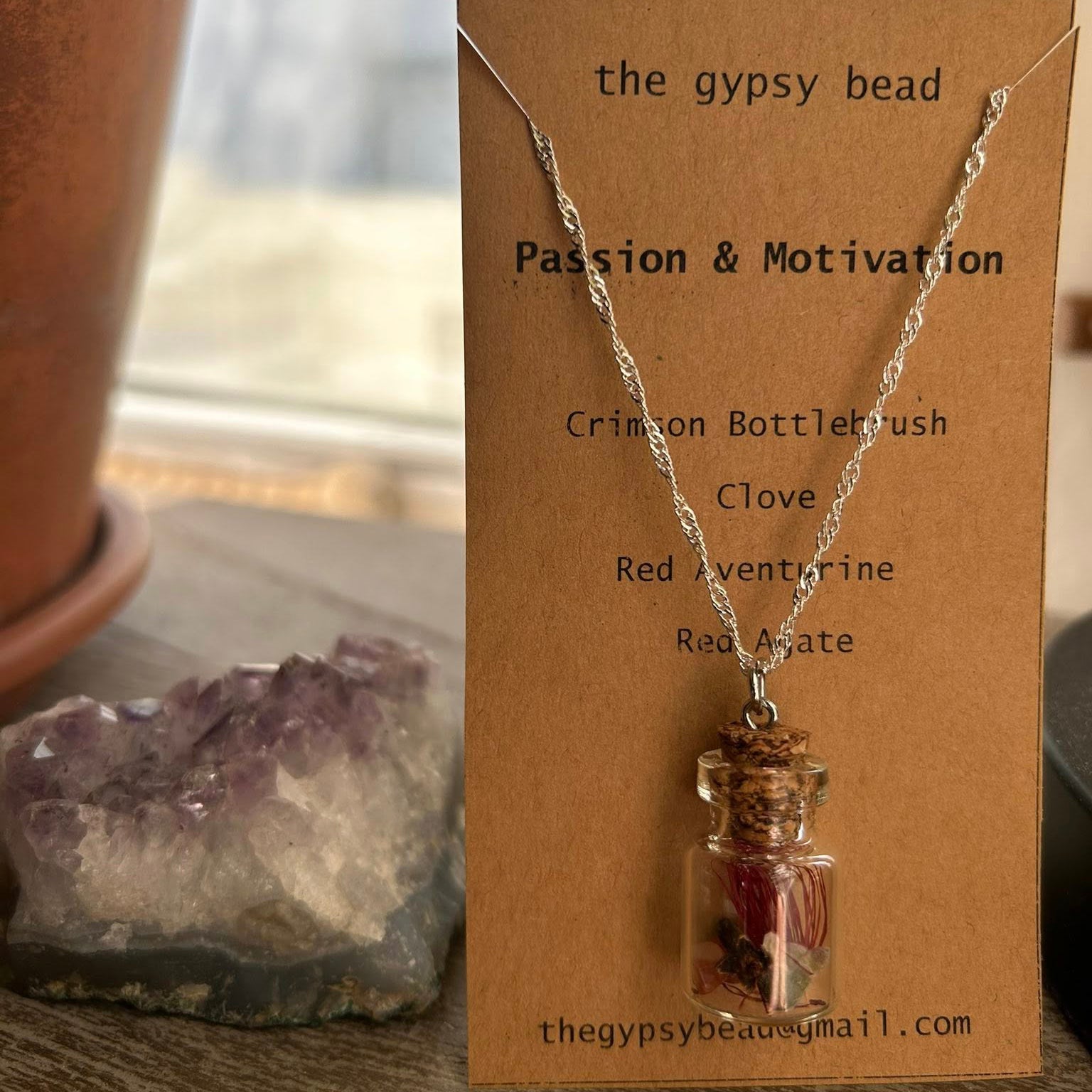 Passion & Motivation Spell Bottle Necklace